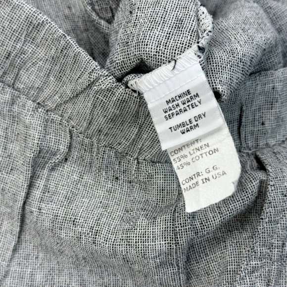 Cut Loose Cotton Linen Crop Pants Women XL EUC Elastic waist Raw Hem Pockets - Picture 10 of 11